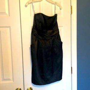 David’s bridal black strapless bridesmaid dress